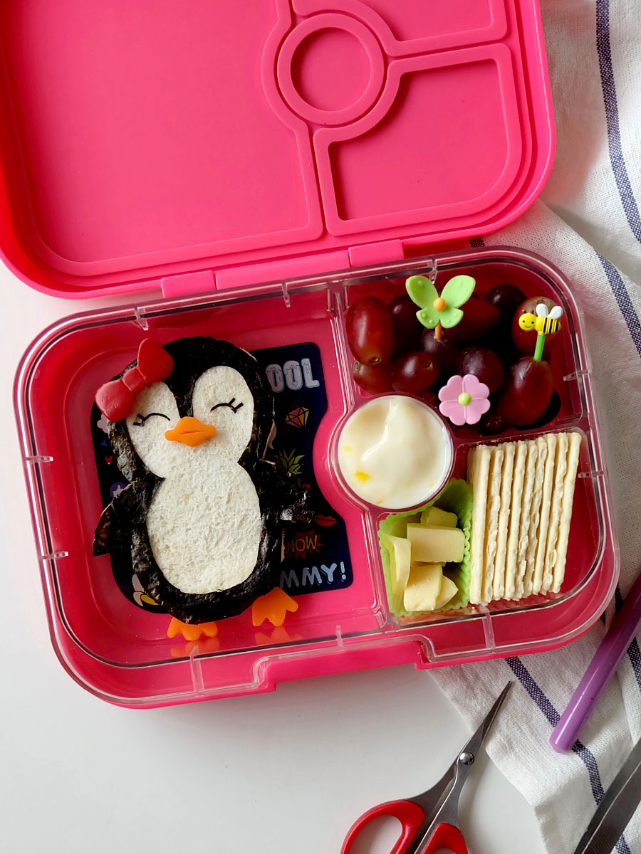 Penguin Bento Food Art Inside Yumbox Panino